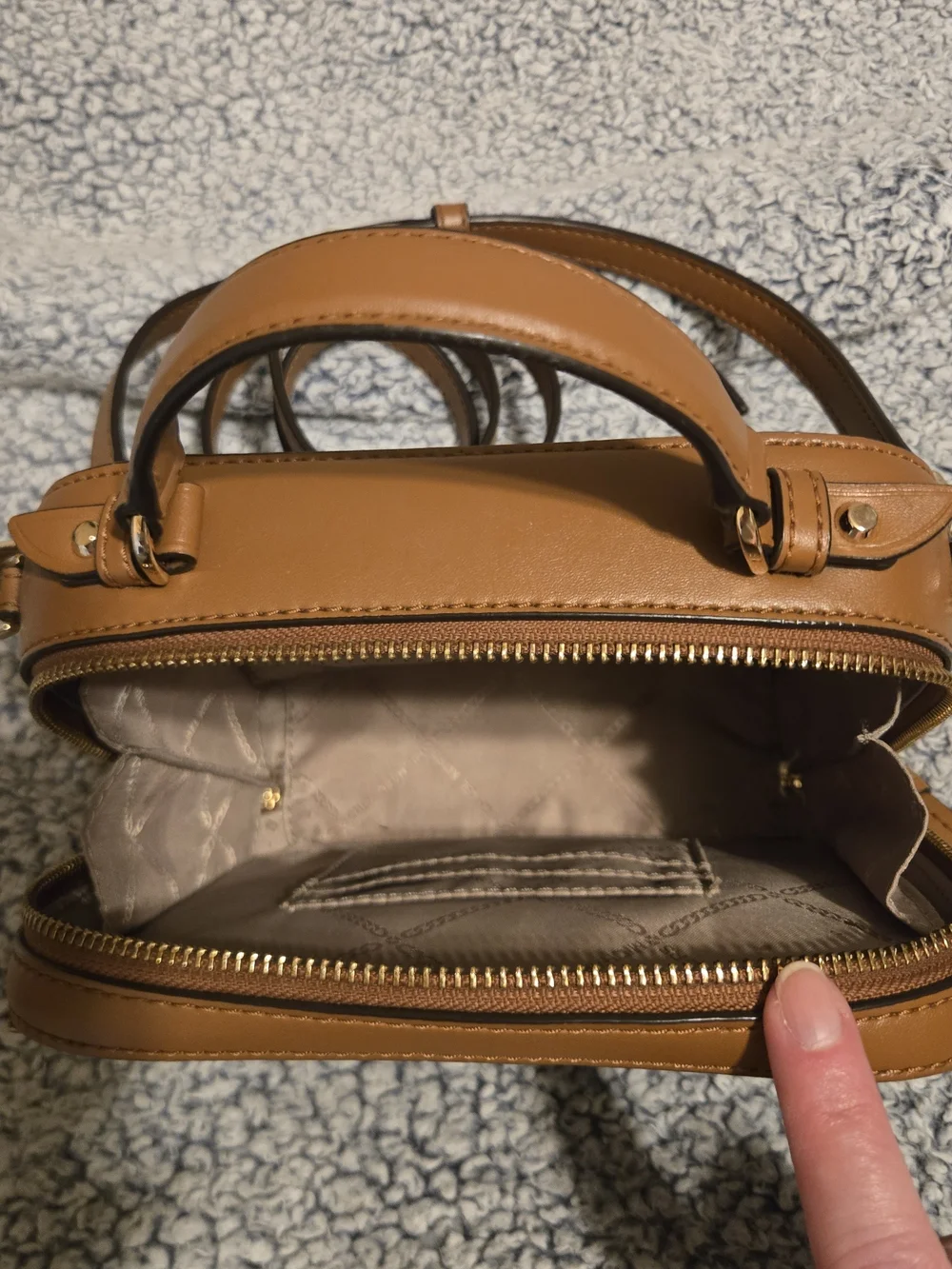 Michael Kors Dark Brown MK Logo Messenger Bag with Gold Hardware